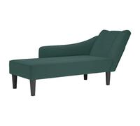 vidaXL Chaise Longue con reposabrazos derecho, terciopelo oscuro