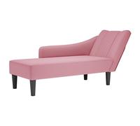 vidaXL Chaise longue con reposabrazos derecho terciopelo rosa