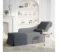vidaXL Chaise longue con reposacabezas, reposabrazos derecho, color gris oscuro, tapizado en terciopelo
