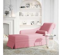 vidaXL Chaise longue con reposacabezas y reposabrazos en el lado derecho, color rosa, tapizada en terciopelo