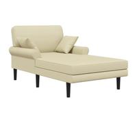 vidaXL Chaise Longue Crema Cuero sintético