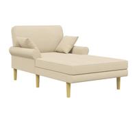 vidaXL Chaise Longue Crema Tela