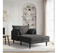 vidaXL Chaise Longue de Gran tamaño Gris Oscuro Bouclé