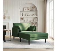 vidaXL Chaise Longue de Gran tamaño Verde Oscuro Tela de Pana