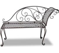 vidaXL: Chaise longue de jardín, 128 cm, acero, color marrón antiguo