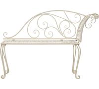 vidaXL: Chaise longue de jardín, 128 cm, metal, color blanco envejecido