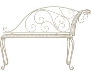 vidaXL: Chaise longue de jardín, 128 cm, metal, color blanco envejecido