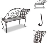 vidaXL: Chaise longue de jardín de 128 cm, acero, color marrón antiguo - Bancas de jardín