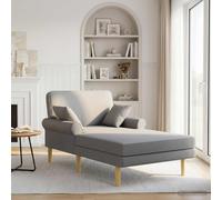 vidaXL Chaise Longue Gris Claro Tela