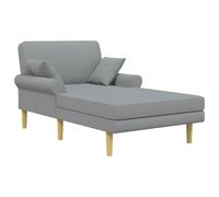 vidaXL Chaise Longue Gris Claro Tela