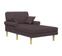 vidaXL Chaise Longue Marrón Oscuro Tela