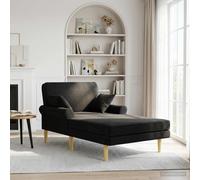 vidaXL Chaise Longue Negro Tela
