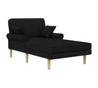 vidaXL Chaise Longue Negro Tela