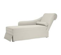 vidaXL Sillón largo con respaldo y reposabrazos recto terciopelo crema