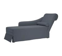 vidaXL Chaise longue respaldo reposabrazos derecho terciopelo en color Crema/Gris claro/Negro y más