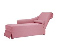 vidaXL Chaise longue respaldo reposabrazos derecho terciopelo rosa