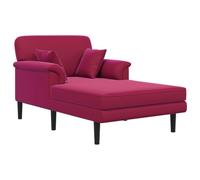 vidaXL Chaise Longue Rojo Vino Terciopelo