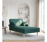 vidaXL Chaise Longue Verde Oscuro Tela