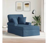 vidaXL Chaise Lounge con Falda 3 uds. Azul tela 91 x 157 x 91 cm