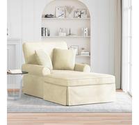 vidaXL Chaise Lounge con Falda 3 uds. Crema Tela de Pana