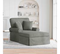 vidaXL Chaise Lounge con Falda 3 uds. Gris Claro Tela de Pana