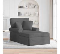 vidaXL Chaise Lounge con Falda 3 uds. Gris oscuro tela