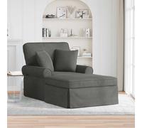 vidaXL Chaise Lounge con Falda 3 uds. Gris oscuro Tela de Pana
