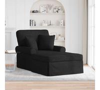 vidaXL Chaise Lounge con Falda 3 uds. Negro tela 91 x 157 x 91 cm