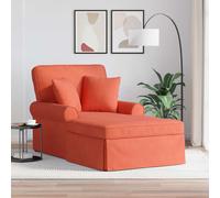 vidaXL Chaise Lounge con Falda 3 uds. Rojo Naranja Tela de Pana