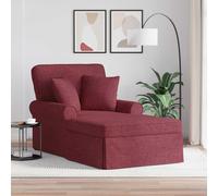 vidaXL Chaise Lounge con Falda 3 uds. Rojo vino tela 91 x 157 x 91 cm