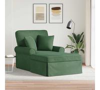 vidaXL Chaise Lounge con Falda 3 uds. Verde Selva Tela de Pana