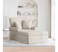 vidaXL Chaise Lounge con Falda con cojín Crema 157 x 91 x 91 cm ARES