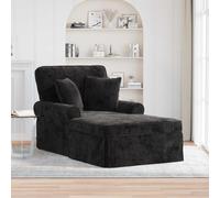 vidaXL Chaise Lounge con Falda con cojín Negro 157 x 91 x 91 cm ARES