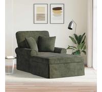 vidaXL Chaise Lounge con Falda con cojín Verde 157 x 91 x 91 cm ARES