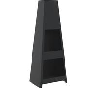 vidaXL Chimenea de jardín con estante para leña, diseño de torre, color , acero