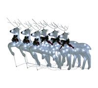 vidaXL, Ciervo decorativo LED, 6 unidades, color blanco, 120 LEDs