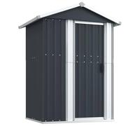 vidaXL Cobertizo de jardín Acero galvanizado Antracita 126x97,5x177 cm | Mucho espacio para herramientas y equipos, hecho de acero galvanizado, resistente a los rayos UV y acabado impermeable