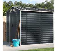 vidaXL Cobertizo de jardín acero galvanizado antracita 191x810x198 cm