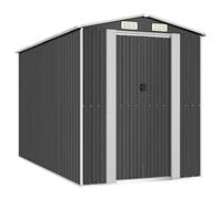 vidaXL Cobertizo de jardín Caseta de almacenamiento Acero galvanizado Antracita 192x357x223 cm