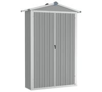 vidaXL Cobertizo de jardín acero galvanizado gris 116x45x175 cm