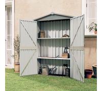vidaXL Cobertizo de jardín acero galvanizado 116x45x175 cm Gris