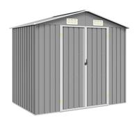 vidaXL Cobertizo de jardín acero galvanizado gris 205x129x183 cm