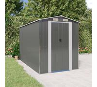 vidaXL Cobertizo de jardín acero galvanizado gris claro 192x357x223 cm