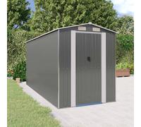 vidaXL Cobertizo de jardín acero galvanizado gris claro 192x440x223 cm