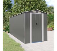 vidaXL Cobertizo de jardín acero galvanizado gris claro 192x523x223 cm