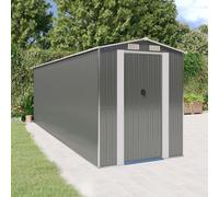 vidaXL Cobertizo de jardín acero galvanizado gris claro 192x606x223 cm