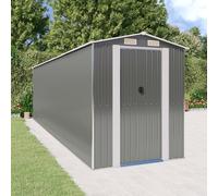 vidaXL Cobertizo de jardín acero galvanizado gris claro 192x689x223 cm