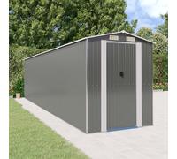 vidaXL Cobertizo de jardín acero galvanizado gris claro 192x772x223 cm