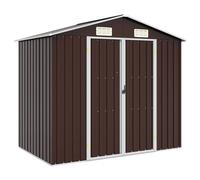vidaXL Cobertizo de jardín acero galvanizado marrón 205x129x183 cm