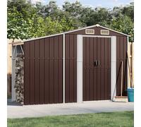 vidaXL Cobertizo de jardín acero galvanizado marrón 277x93x179 cm